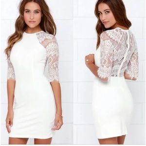 001 NWT BB Dakota Off-White Lace Fit & Flair Dress